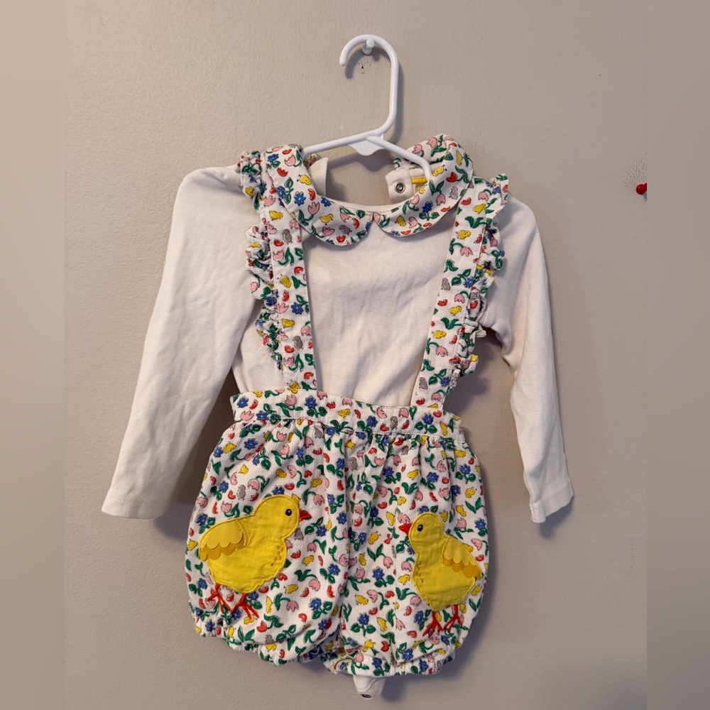 Baby Boden Colorful Floral Baby Chick Bubble